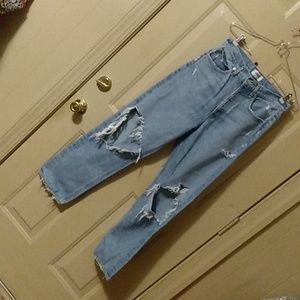 Agolde Highrise Cropped Destroyed Jeans 90's
